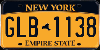 NY license plate GLB1138