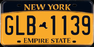 NY license plate GLB1139
