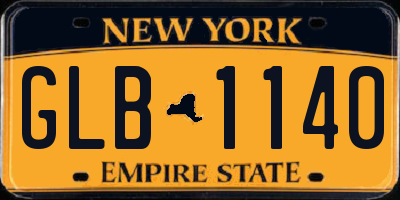 NY license plate GLB1140