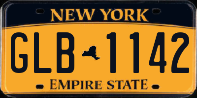 NY license plate GLB1142
