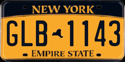NY license plate GLB1143