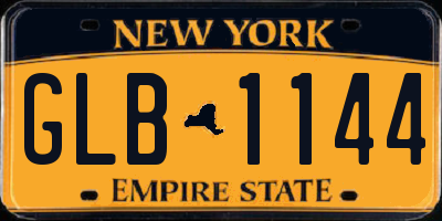 NY license plate GLB1144