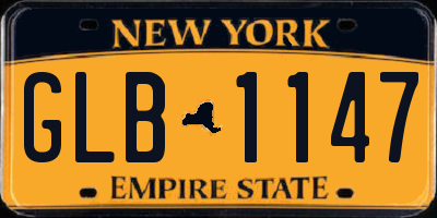 NY license plate GLB1147