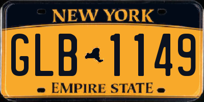 NY license plate GLB1149