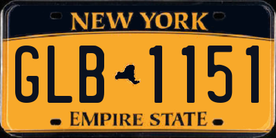 NY license plate GLB1151