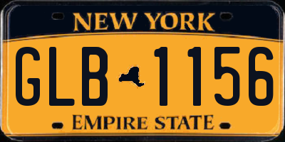 NY license plate GLB1156