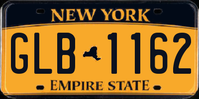 NY license plate GLB1162