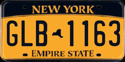 NY license plate GLB1163