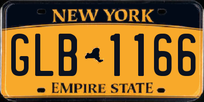 NY license plate GLB1166
