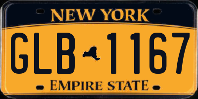 NY license plate GLB1167
