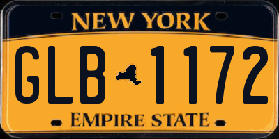 NY license plate GLB1172