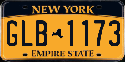 NY license plate GLB1173