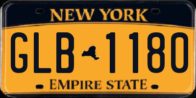 NY license plate GLB1180