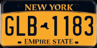 NY license plate GLB1183