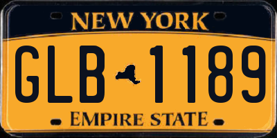 NY license plate GLB1189