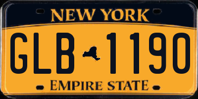 NY license plate GLB1190