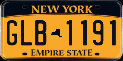 NY license plate GLB1191
