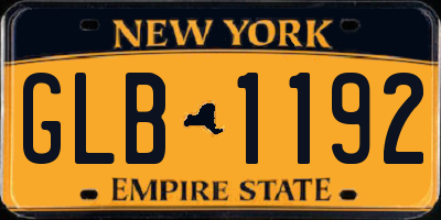 NY license plate GLB1192