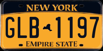NY license plate GLB1197