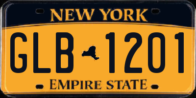 NY license plate GLB1201