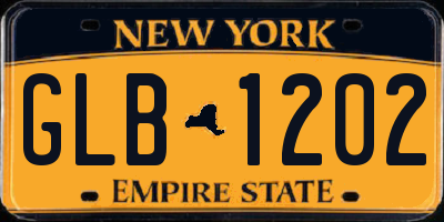 NY license plate GLB1202