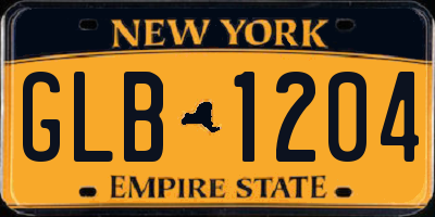 NY license plate GLB1204