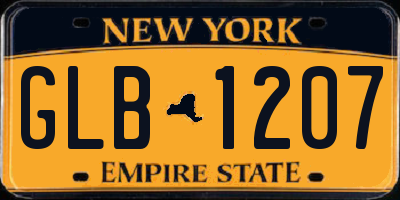 NY license plate GLB1207