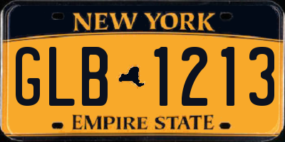 NY license plate GLB1213