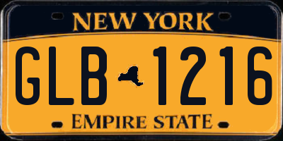 NY license plate GLB1216