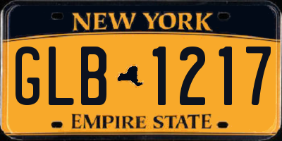 NY license plate GLB1217
