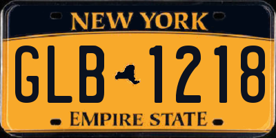 NY license plate GLB1218