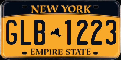 NY license plate GLB1223