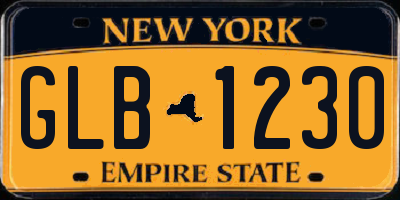 NY license plate GLB1230