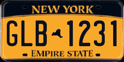 NY license plate GLB1231