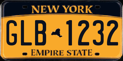 NY license plate GLB1232