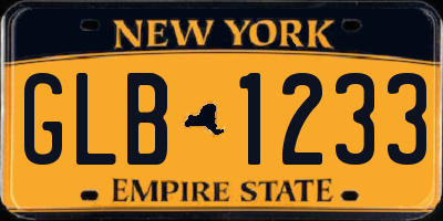 NY license plate GLB1233