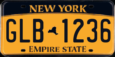 NY license plate GLB1236