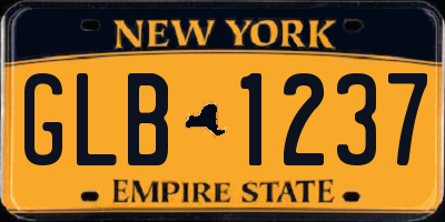 NY license plate GLB1237