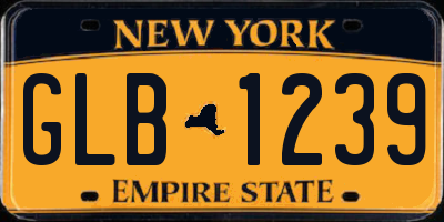 NY license plate GLB1239