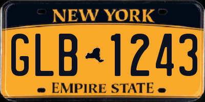 NY license plate GLB1243