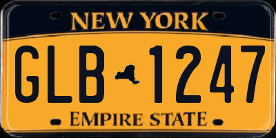 NY license plate GLB1247