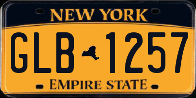 NY license plate GLB1257