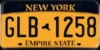 NY license plate GLB1258