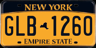 NY license plate GLB1260