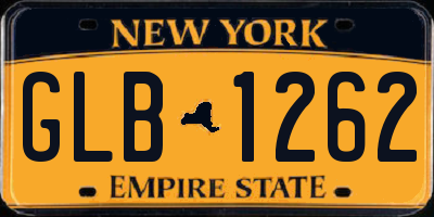 NY license plate GLB1262