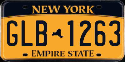 NY license plate GLB1263