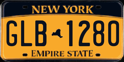 NY license plate GLB1280