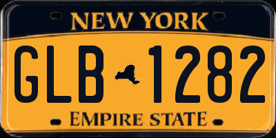 NY license plate GLB1282