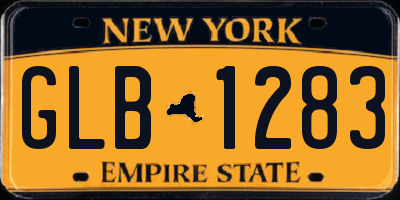 NY license plate GLB1283