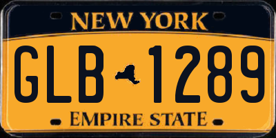 NY license plate GLB1289